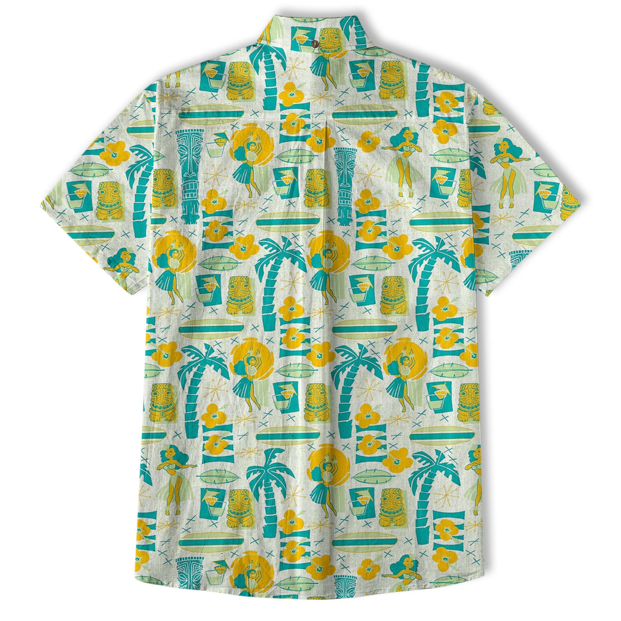 Surfing Tiki Mask Pattern Hawaii Shirt for Men, Tiki Mask Hawaiian Shirt - The Palmix