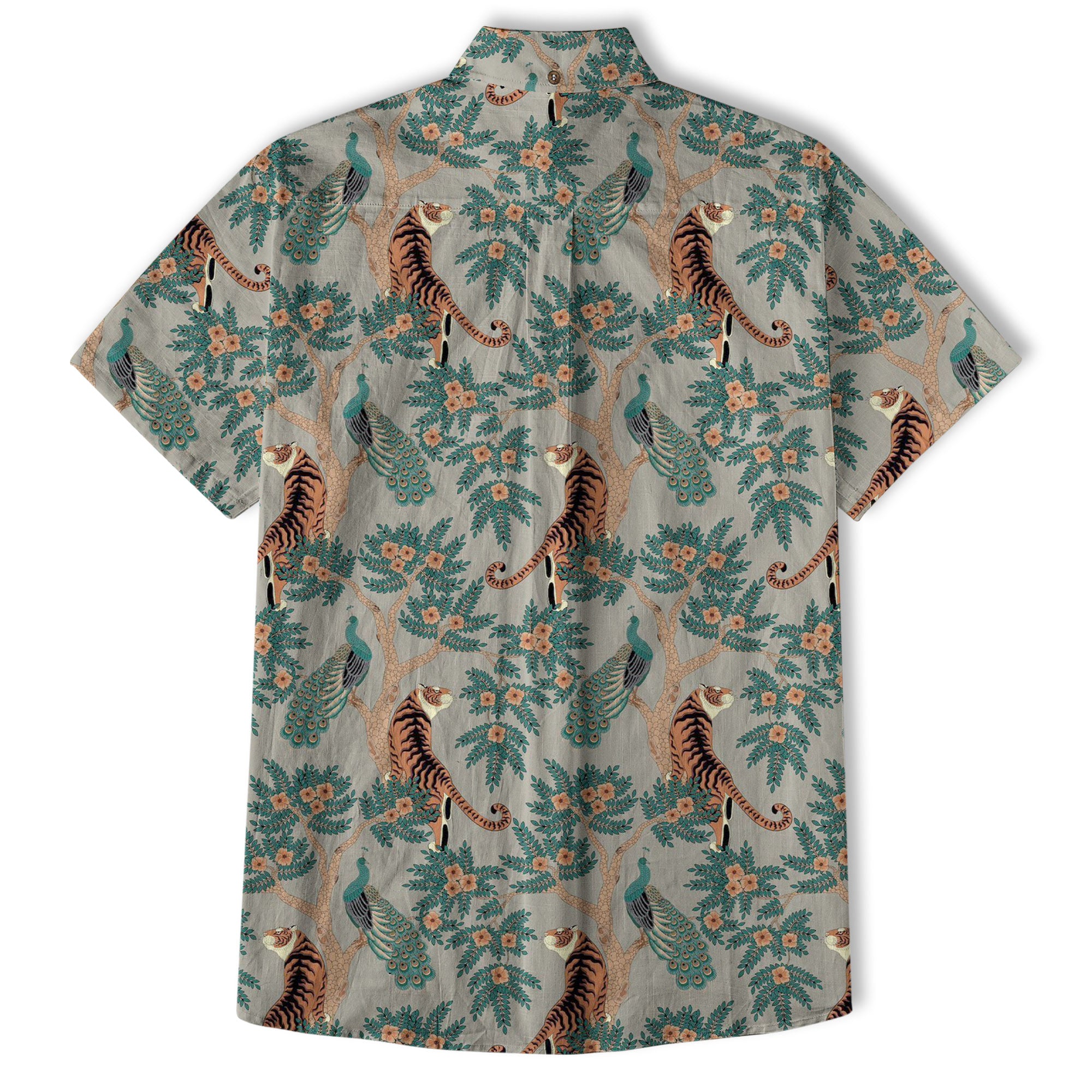 Tiger And Peacock Jungle Aloha Hawaiian Shirt - The Palmix