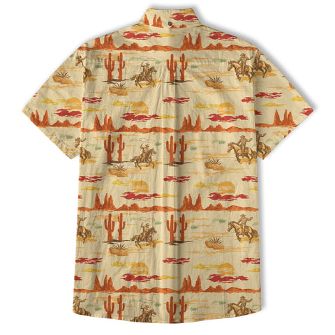 Horses Running Desert Western Hawaiian Shirt Desert Summer Beach Aloha Shirt - The Palmix