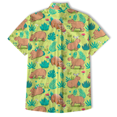 Tropical Capybara Hawaiian Shirt Aloha Funny Beach Capybara Shirt - The Palmix