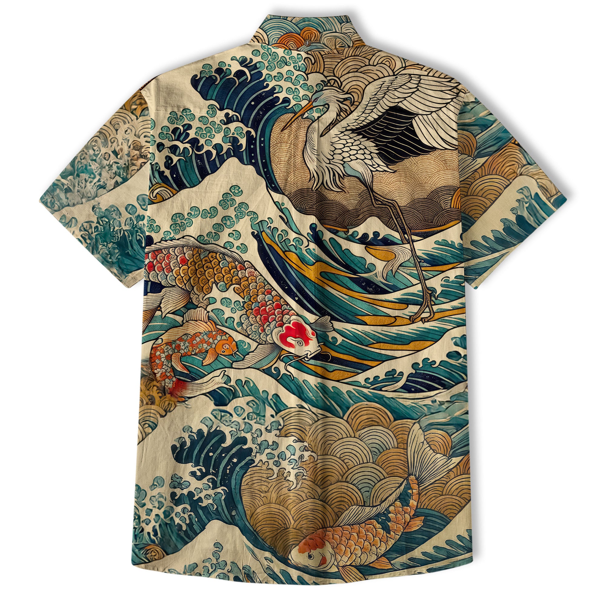 Animals Japanese Koifish Crane Hawaiian Shirt Beach Vacation Hawaiian - The Palmix