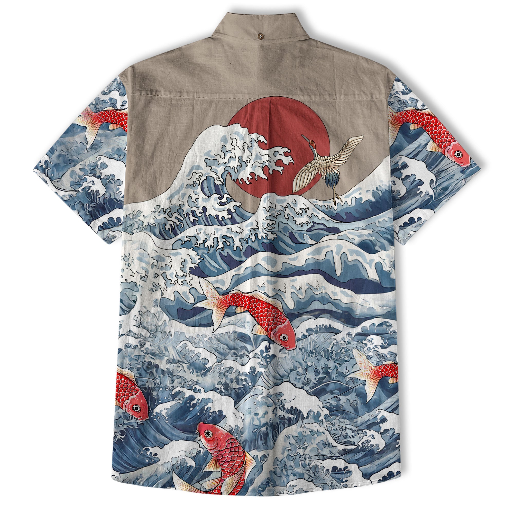 Animals Japanese Koifish Crane Hawaiian Shirt Beach Vacation Hawaiian - The Palmix