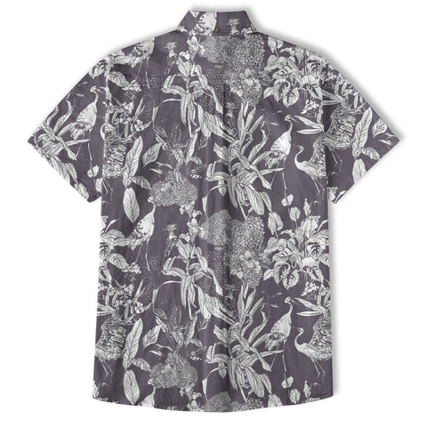 Tropical Birds in Exotic Flowers Wildlife and Plants Floral Colorful Shirt - The Palmix