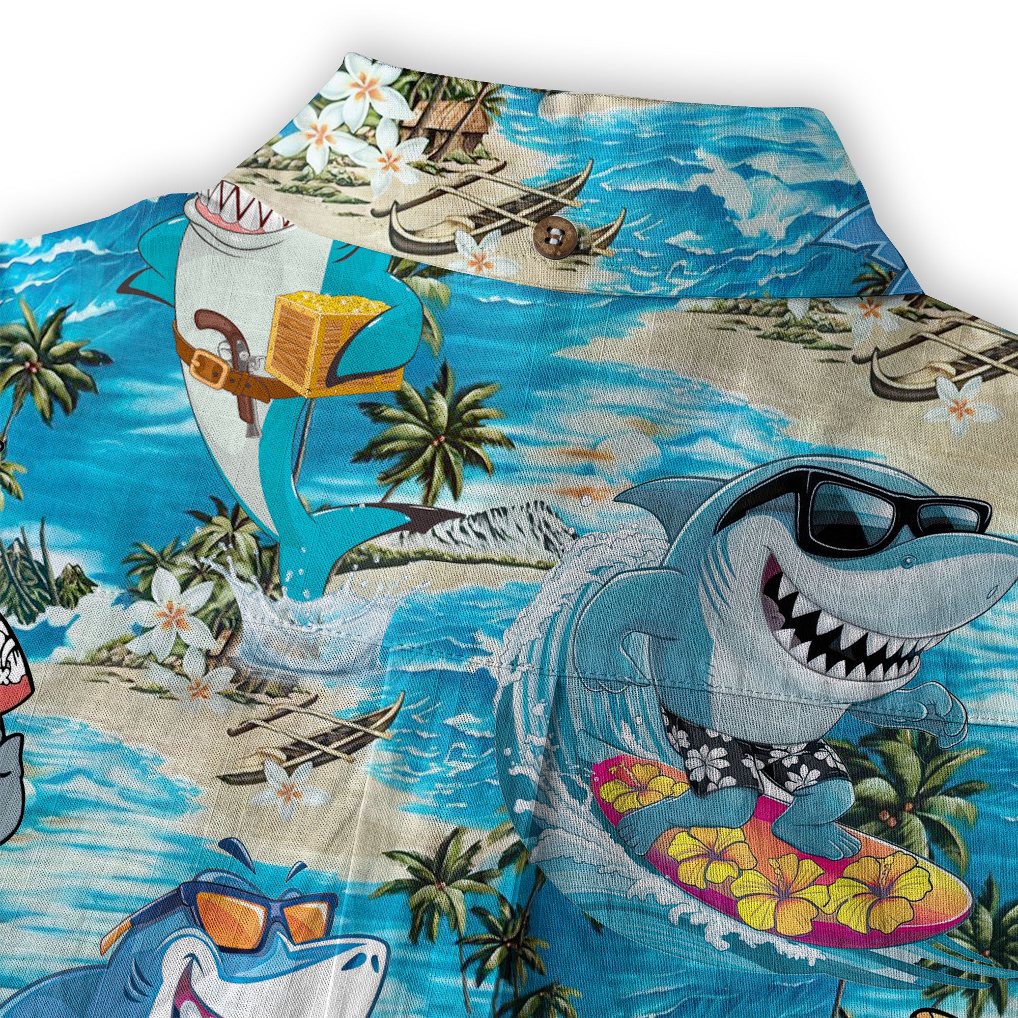 Funny Sharks Aloha Hawaiian Shirt, Ocean Shark Aloha Hawaiian Shirt - The Palmix