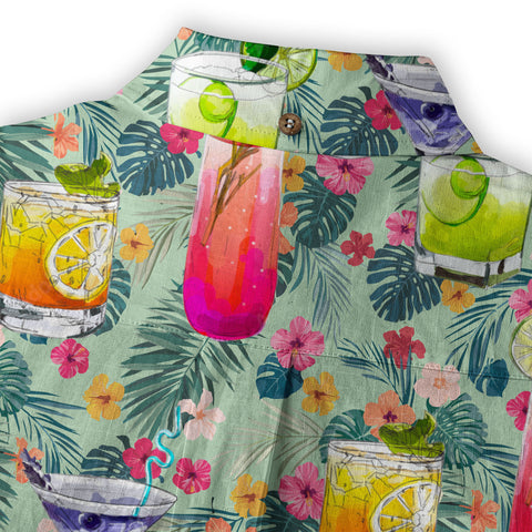 Cocktail Aloha Hawaiian Shirt, Summer Hawaiian Shirt - The Palmix