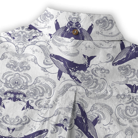 Whale Hawaiian Pattern, Ocean Animals Hawaii Shirt - The Palmix
