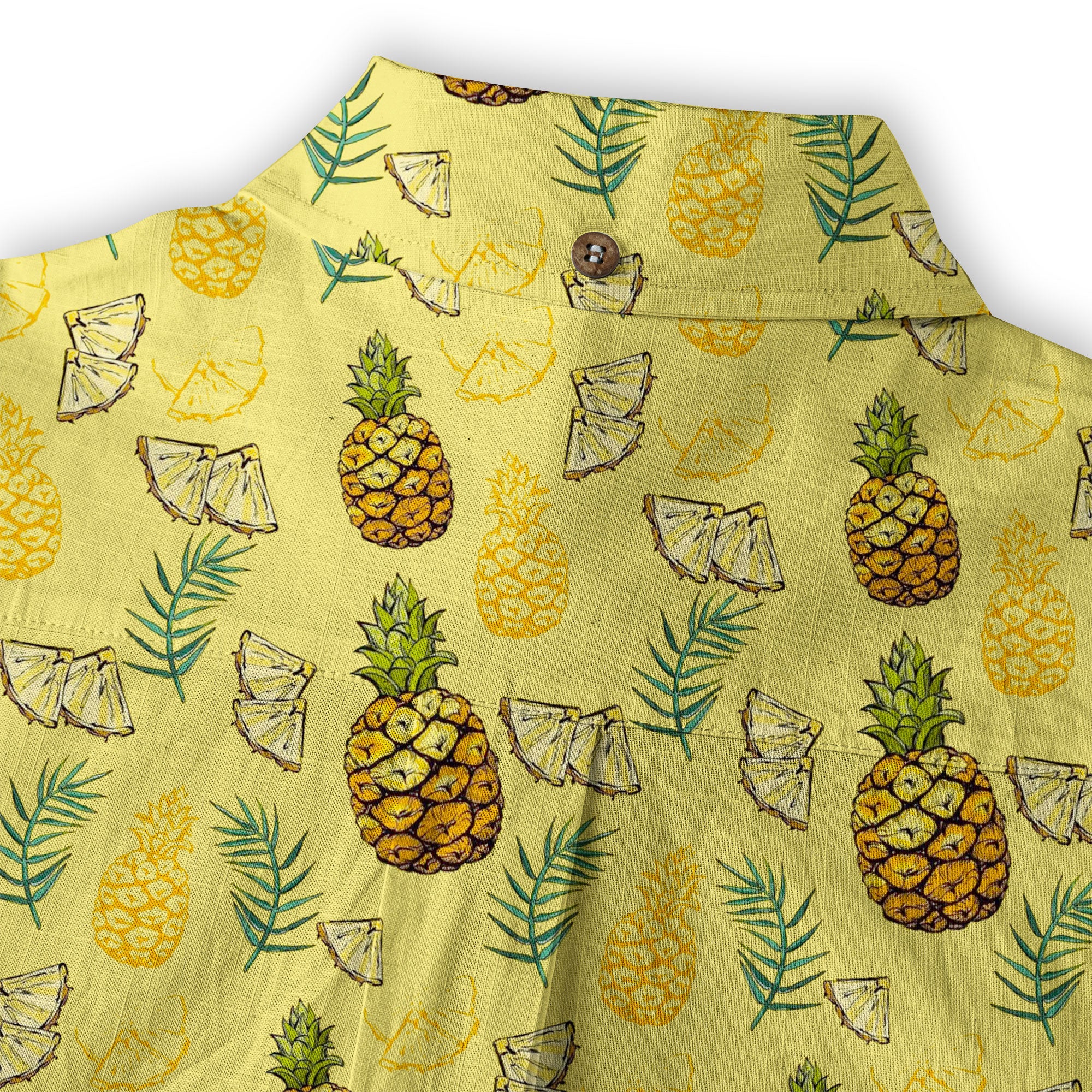 Tropical Floral Pattern Hawaii Shirt, Tropical Pineapple Print Hawaiian Shirt - The Palmix