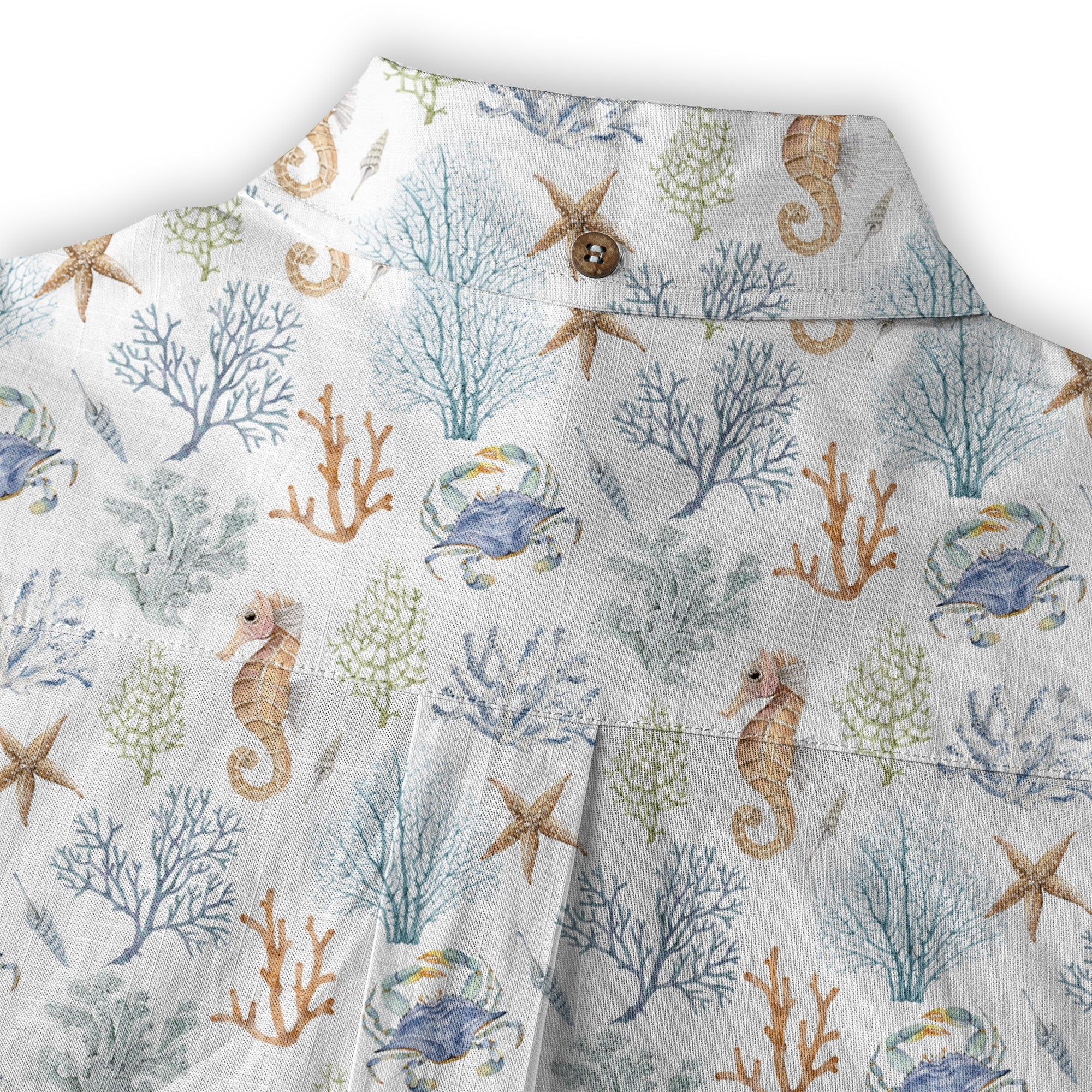 Ocean Animals Hawaiian Button Up Shirt, Optopus Summer Beach Shirt - The Palmix