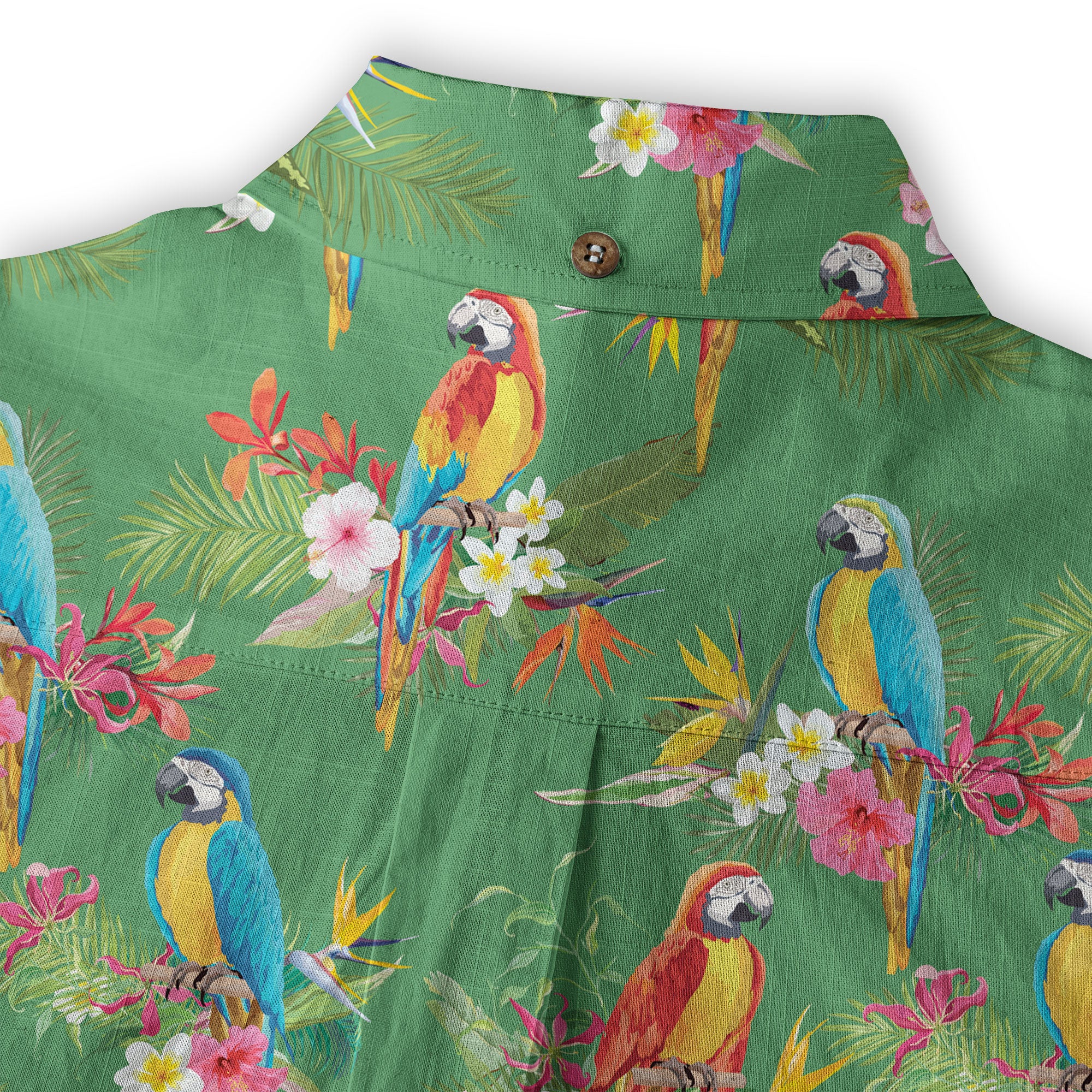Parrot Hawaiian Button Up Shirt, Aloha Pattern Summer Beach Shirt - The Palmix