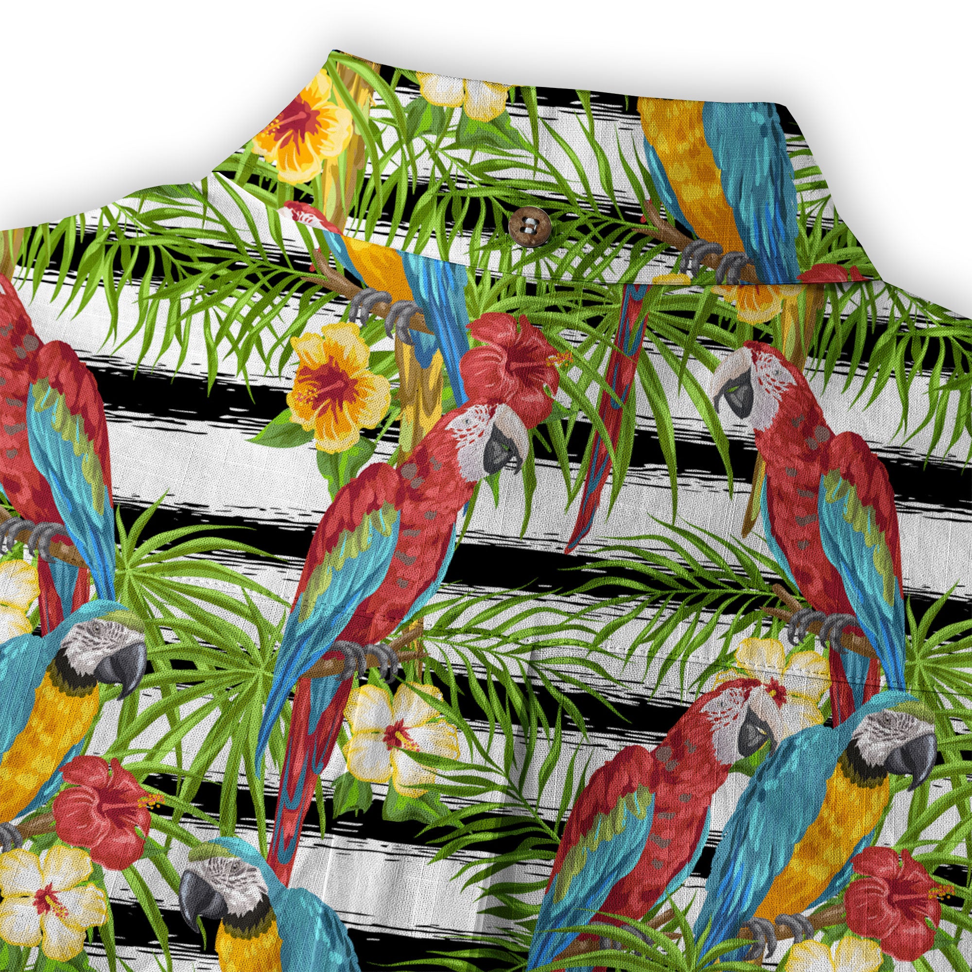 Parrot Hawaiian Button Up Shirt, Aloha Summer Beach Hawaiian Button Down Shirt - The Palmix