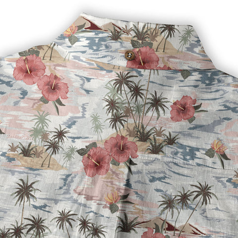 Vintage Beautiful Beach Aloha Pattern Hawaii Shirt - The Palmix
