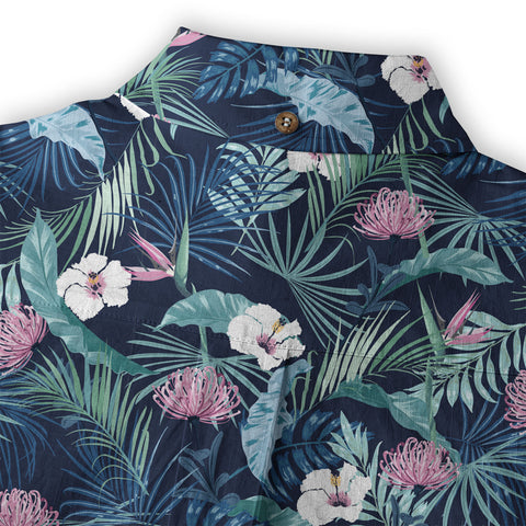 Vintage Dark Aloha Pattern Hawaii Shirt - The Palmix