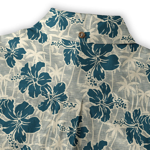 Hibiscus Flowers With Palm Tree Hawaii Shirt - The Palmix