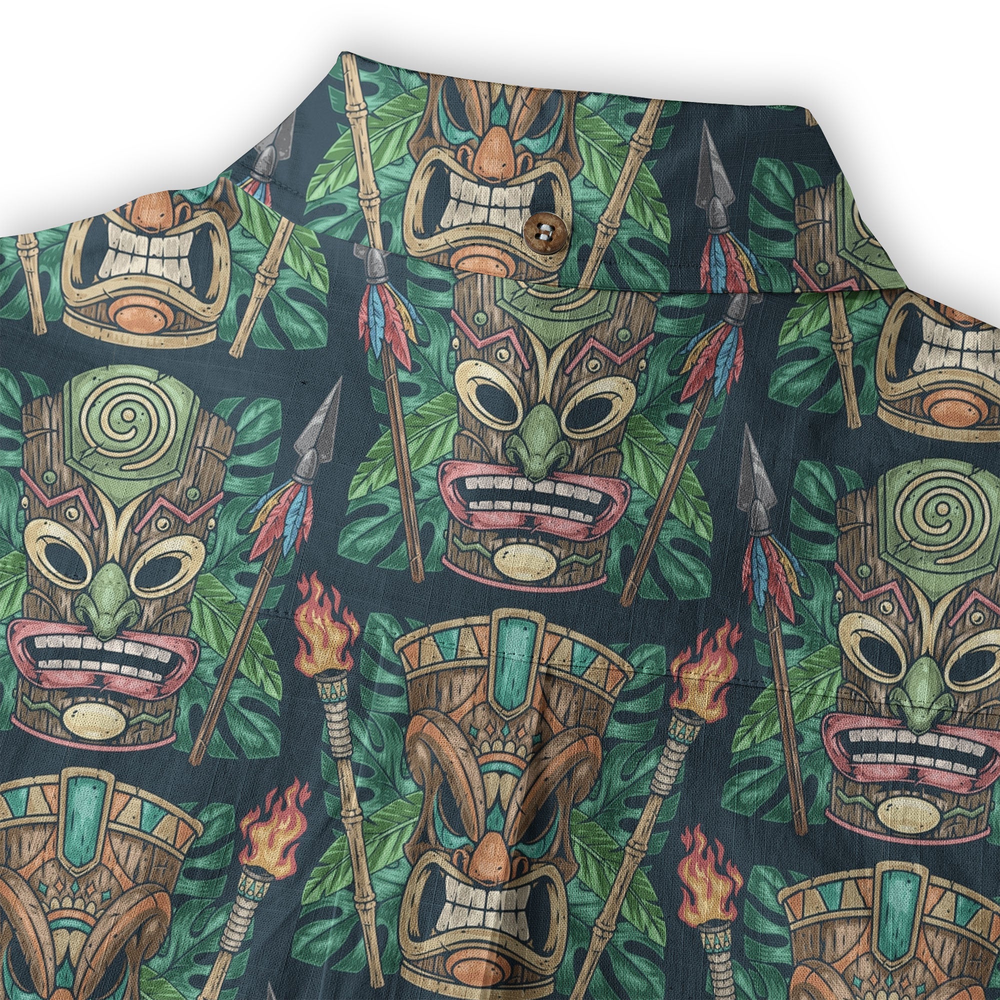 Exotic Tiki Mask Pattern Hawaii Shirt for Men - The Palmix