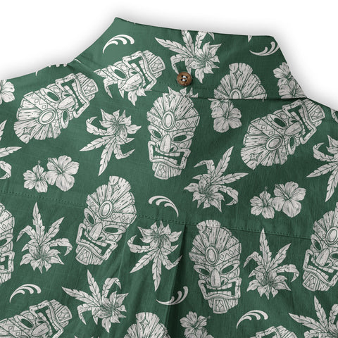 Tiki Mask Pattern Hawaii Shirt for Men - The Palmix