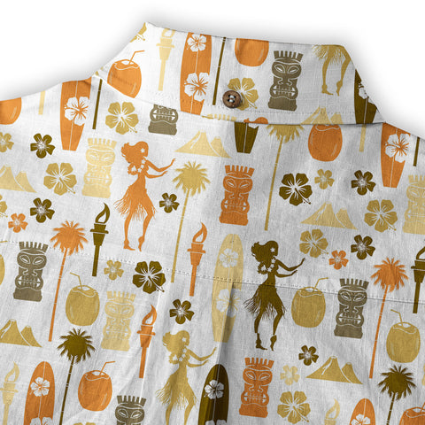 Tiki Mask Pattern Hawaii Shirt for Men, Aloha Pattern Hawaii Shirt - The Palmix