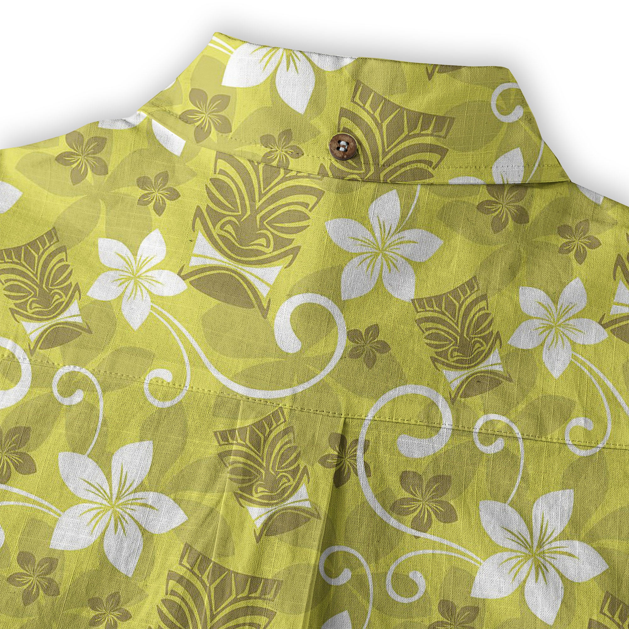 Tiki Mask Pattern Hawaii Shirt for Men, Aloha Floral Pattern Hawaii Shirt - The Palmix