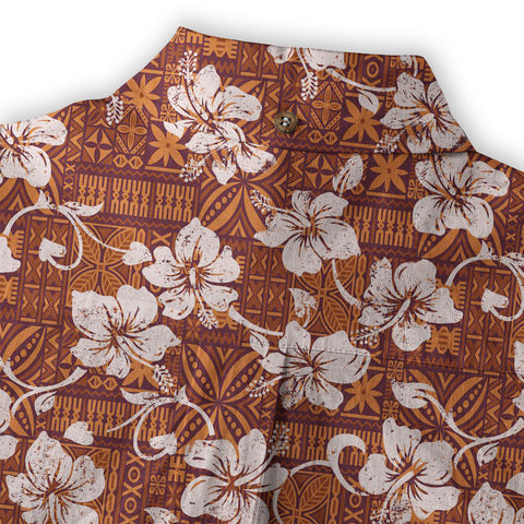 Vintage Tribal Hawaii Shirt for Men, Aloha Pattern Hawaii Shirt - The Palmix