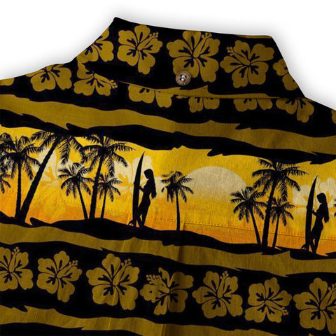 Vintage Sunset Hawaii Shirt for Men, Aloha Pattern Hawaii Shirt - The Palmix