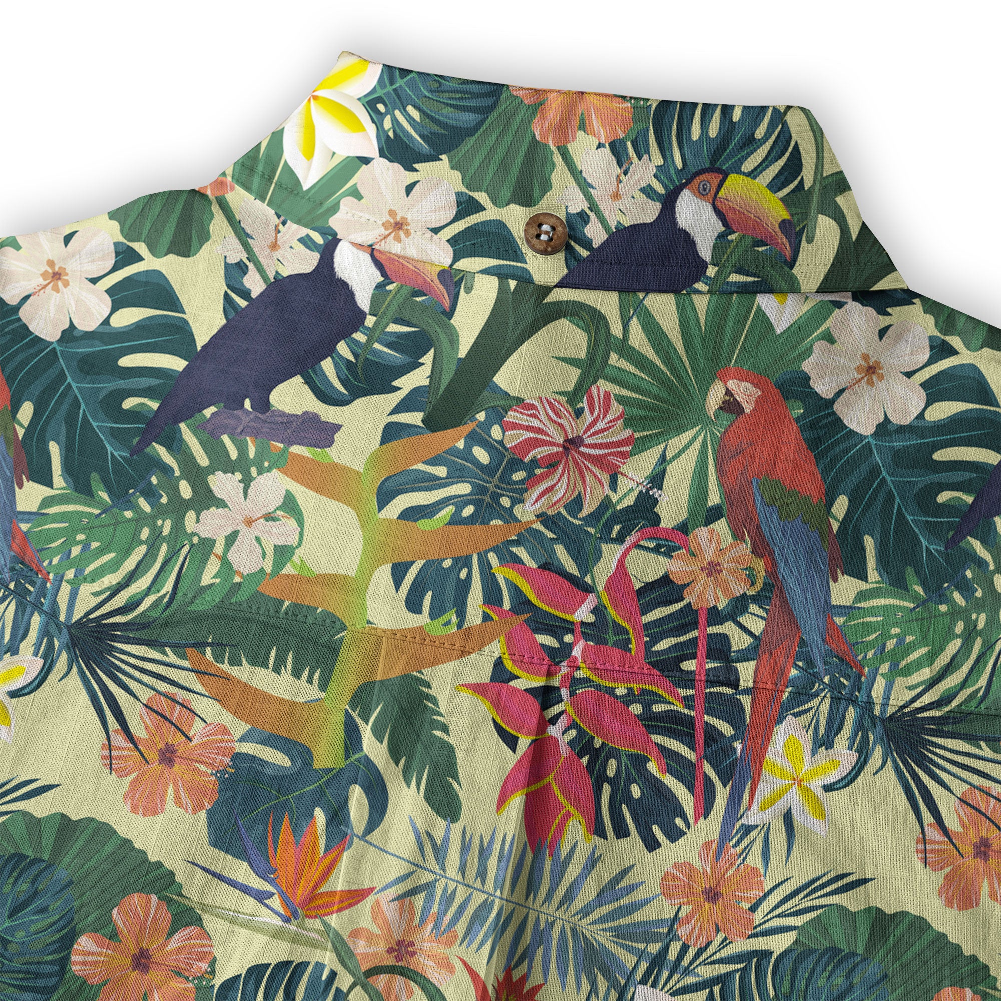 Vintage Parrots Hawaii Shirt for Men, Aloha Pattern Hawaii Shirt - The Palmix