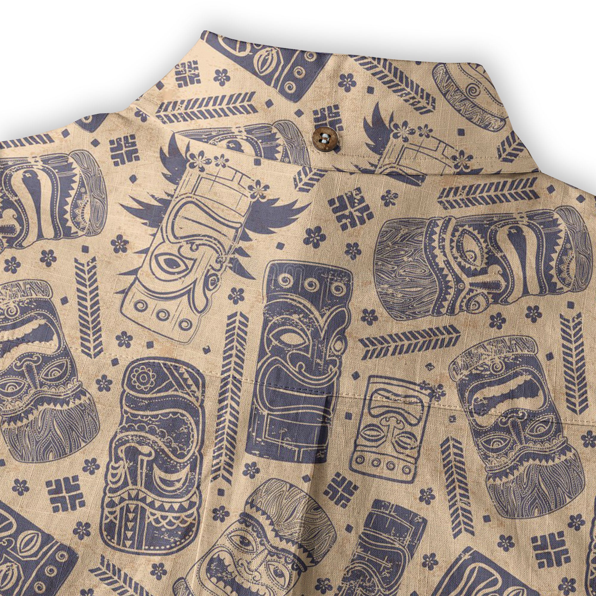 Surfing Tiki Mask Pattern Hawaii Shirt for Men, Tiki Mask Hawaiian Shirt - The Palmix