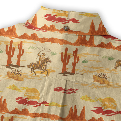 Horses Running Desert Western Hawaiian Shirt Desert Summer Beach Aloha Shirt - The Palmix