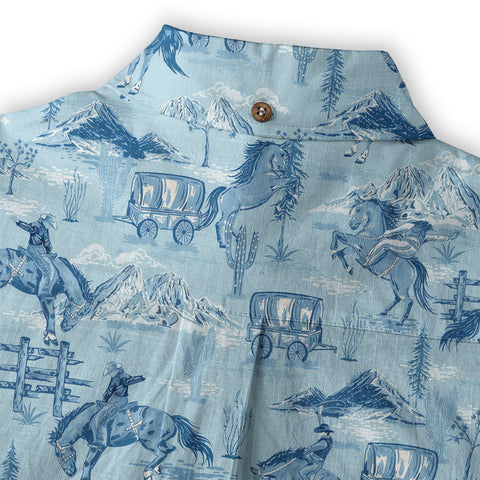 Horses Running Desert Western Hawaiian Shirt Desert Summer Beach Aloha Shirt - The Palmix
