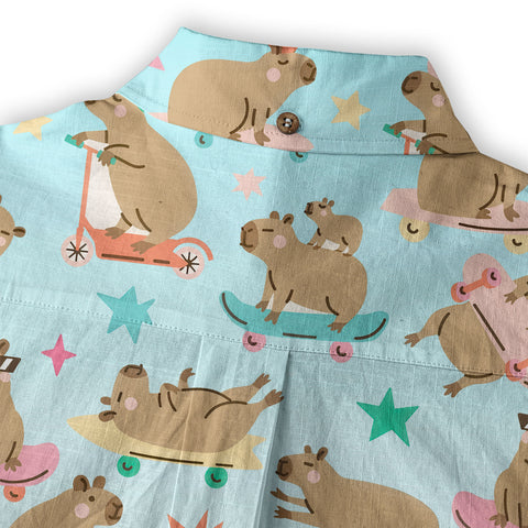 Tropical Capybara Hawaiian Shirt Aloha Funny Beach Capybara Shirt - The Palmix