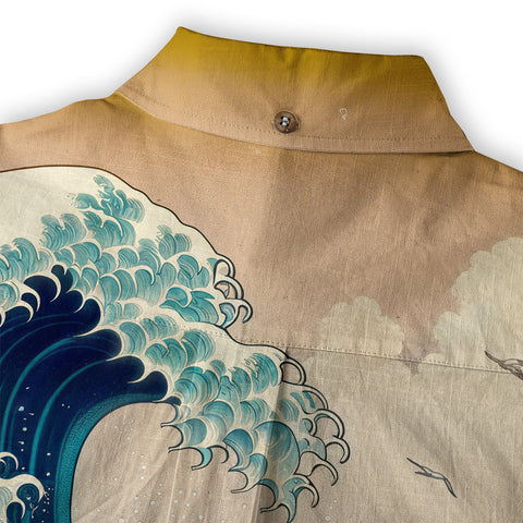 Crane Sakura Japanese Hawaiian Shirt Ocean Wave Koi Carp Fish Hawaiian - The Palmix