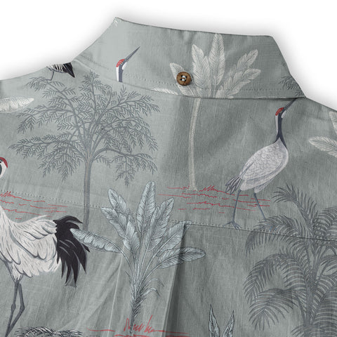 Tropical Birds in Exotic Flowers Wildlife and Plants Floral Colorful Shirt - The Palmix