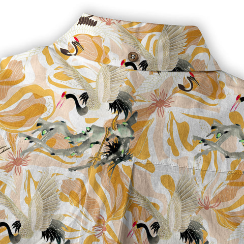 Tropical Birds in Exotic Flowers Wildlife and Plants Floral Colorful Shirt - The Palmix