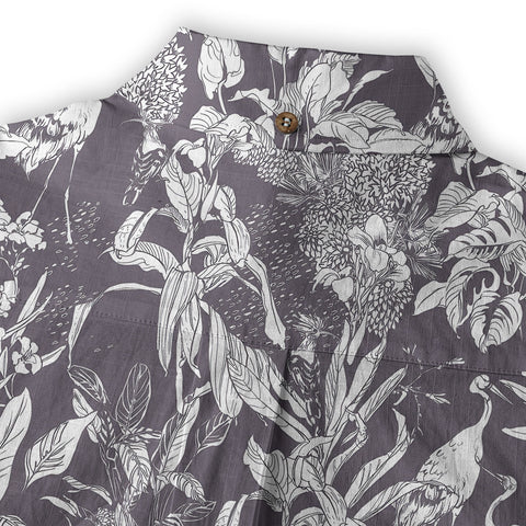 Tropical Birds in Exotic Flowers Wildlife and Plants Floral Colorful Shirt - The Palmix