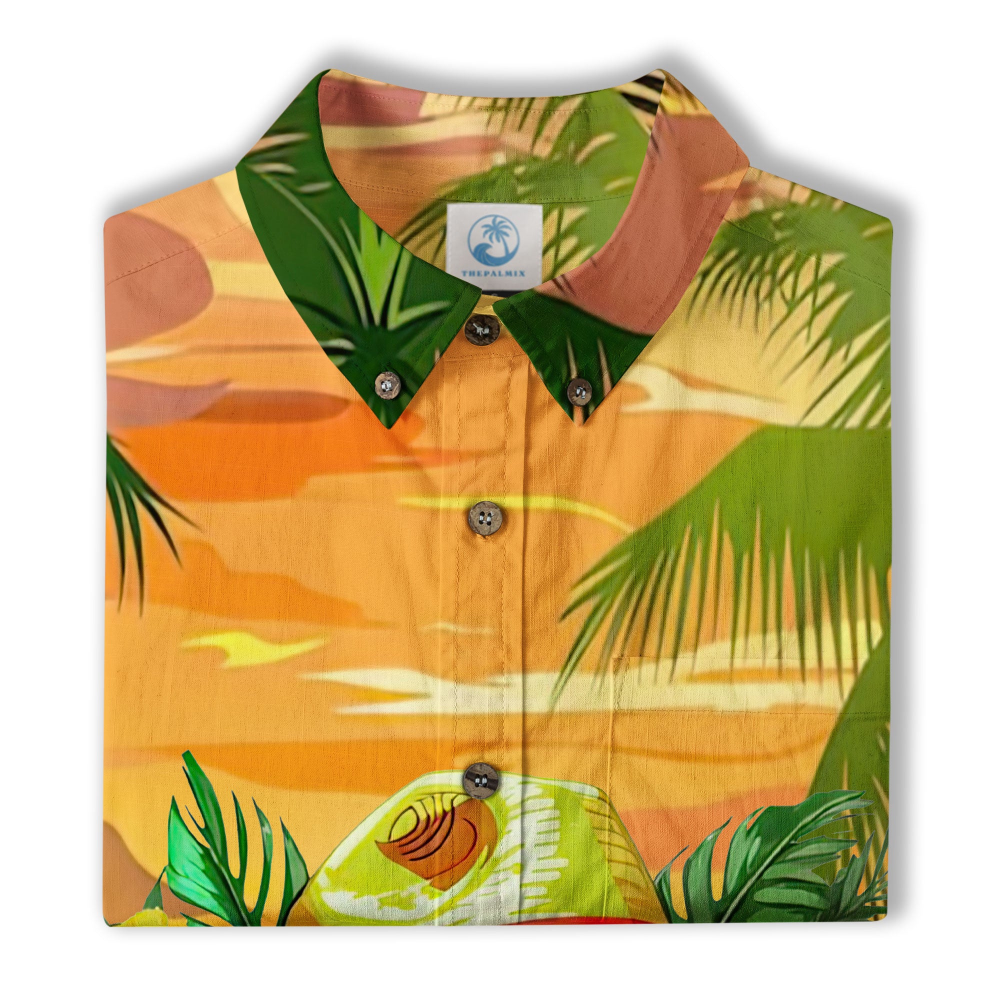 It's 5 o'clock Somewhere Tropical Parrot Cocktail Sunset Aloha Hawaii Shirt - The Palmix