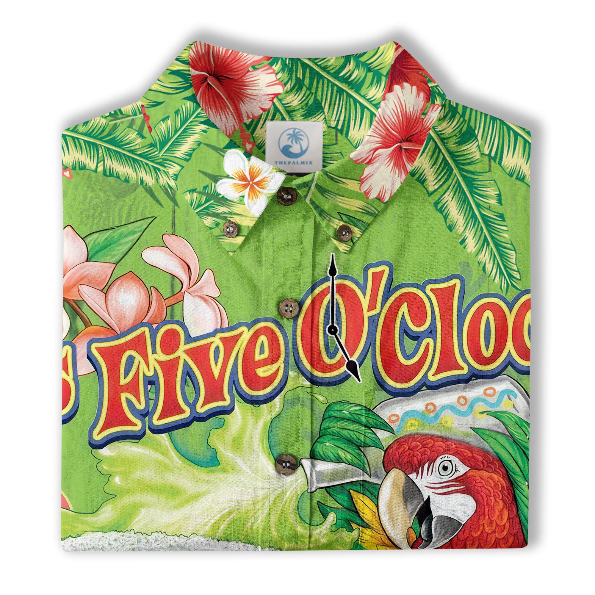 Funny Parrot Summer Party Hawaiian Shirt, I'm Not Waiting Til 5 O'clock Beach Vacation Hawaii Shirt, Cocktail Tropical Hawaiian Shirt - The Palmix