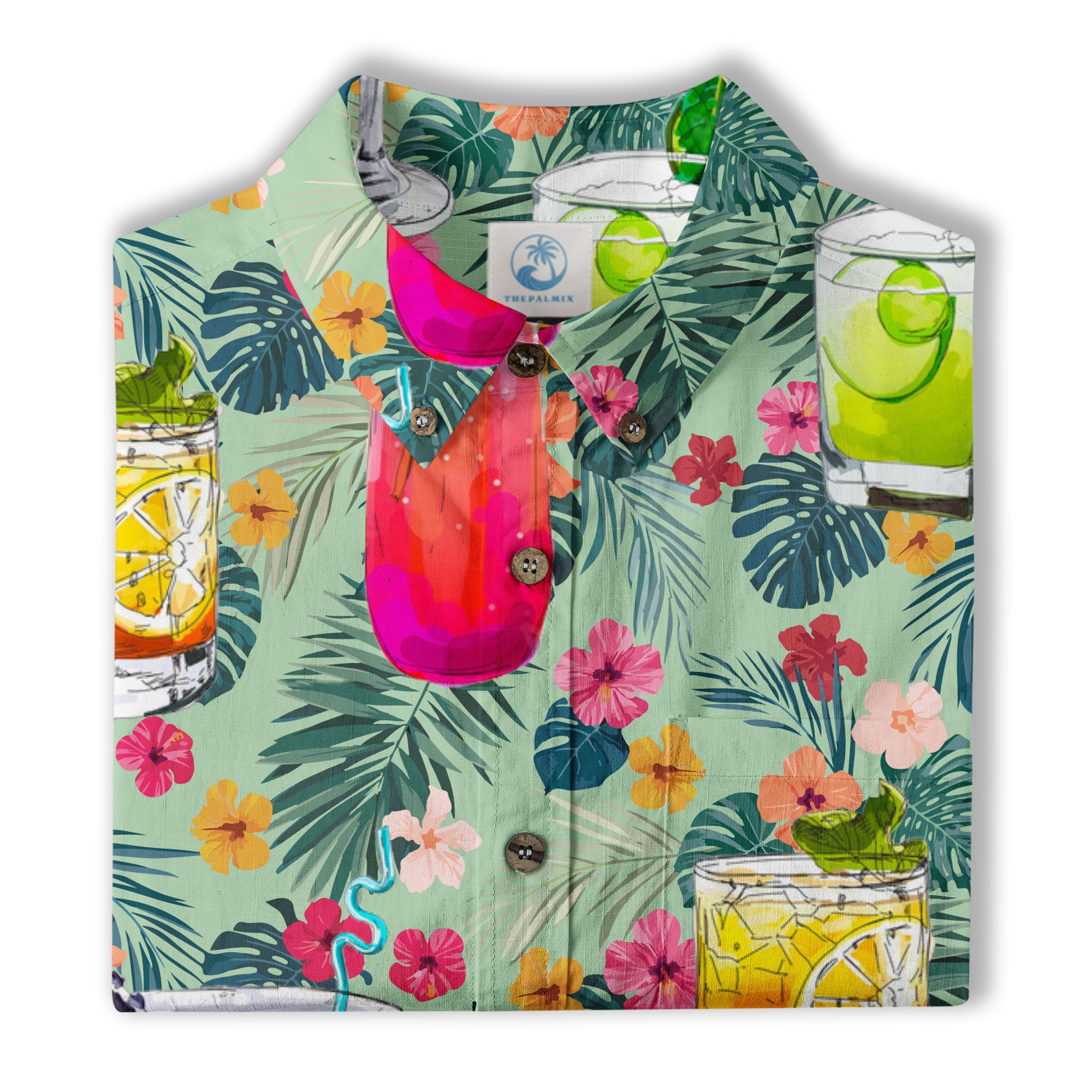 Cocktail Aloha Hawaiian Shirt, Summer Hawaiian Shirt - The Palmix