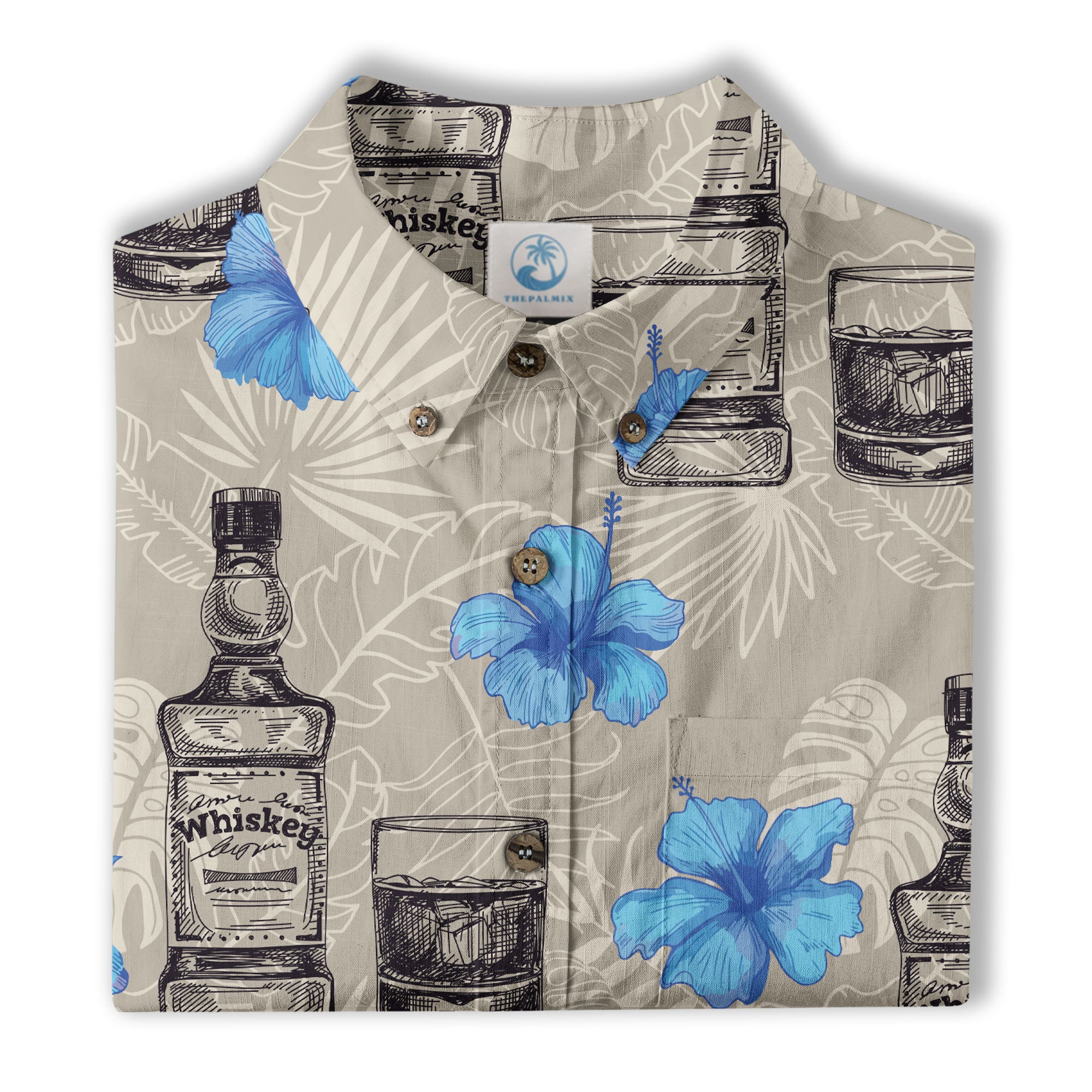 Whiskey Hawaiian Shirt, Whiskey Shirt Whisky Short-sleeve Hawaiian Shirt Cocktail Aloha Shirt - The Palmix