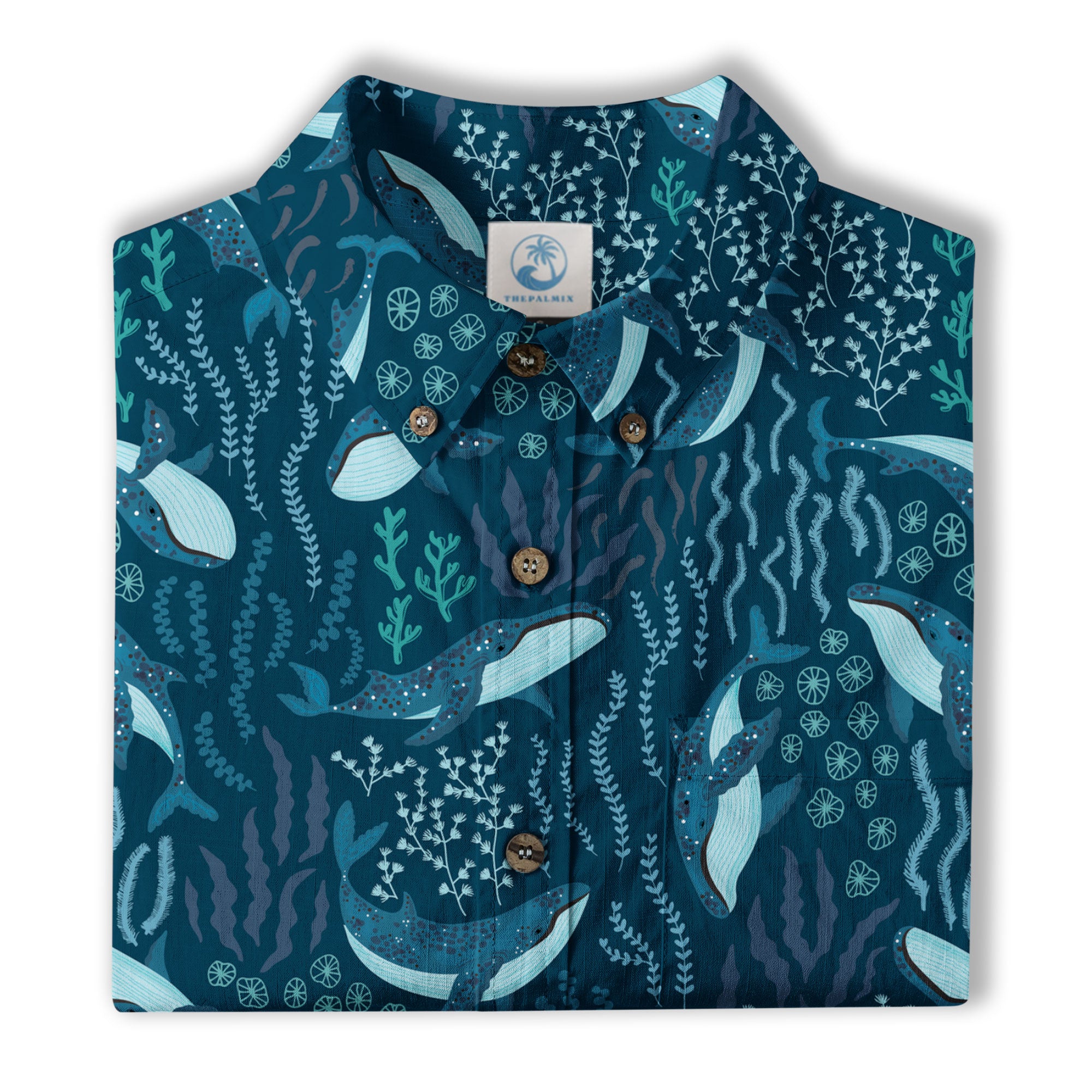 Humpback Whales Hawaii Shirt, Ocean Animals Button Up Shirt - The Palmix
