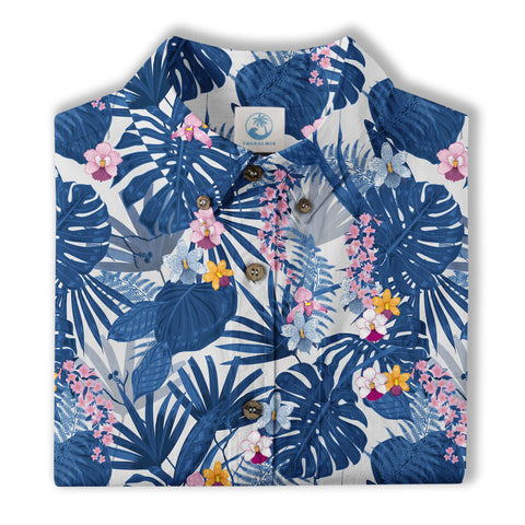 Tropical Floral Pattern Hawaii Shirt, Tranquil Blossom Hawaii Shirt - The Palmix