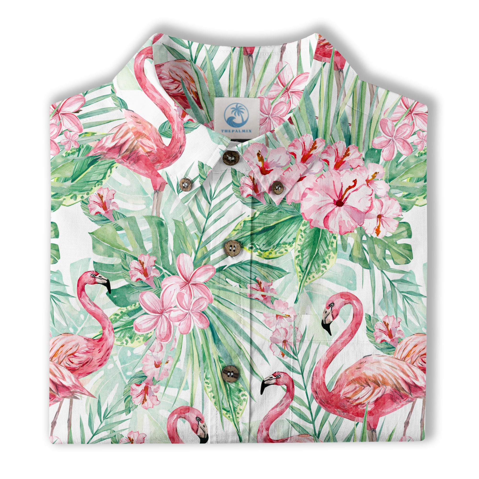Floral Flamingo Hawaii Pattern Shirt, Hibiscus Hawaiian Shirt - The Palmix