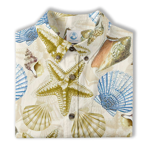 Ocean Animals Hawaiian Button Up Shirt, Summer Beach Shirt - The Palmix