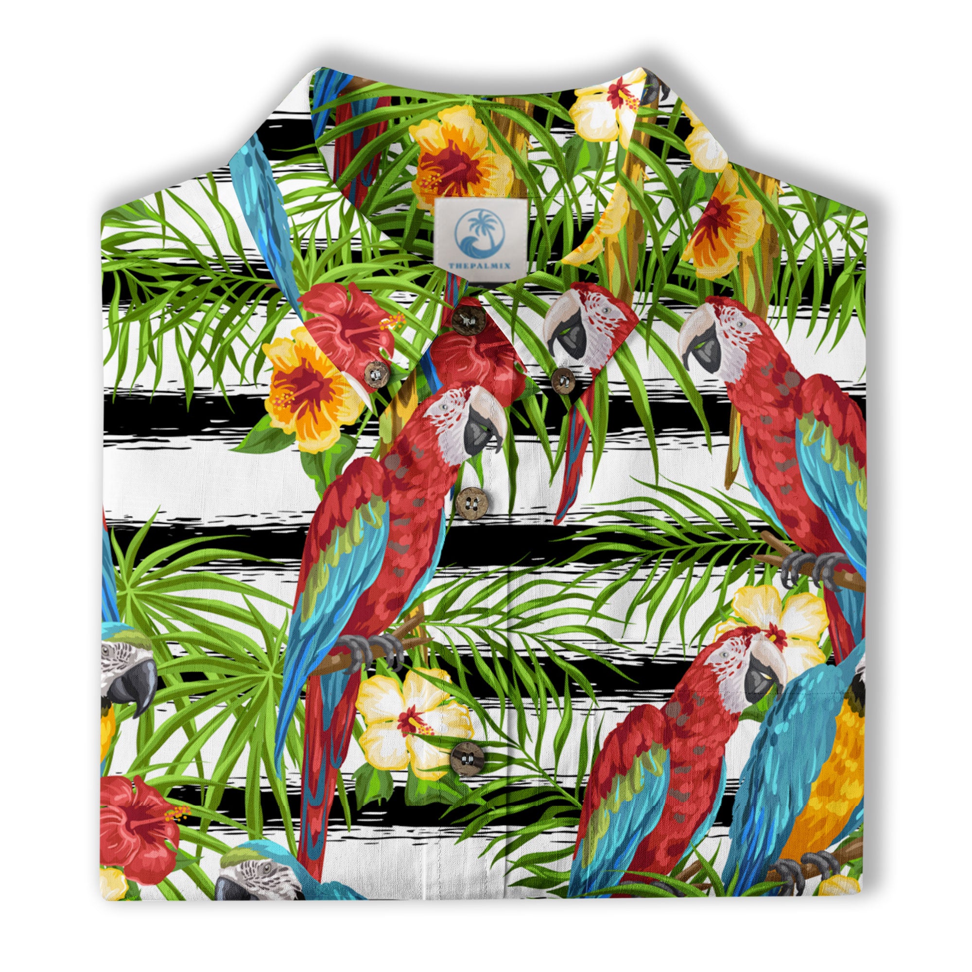 Parrot Hawaiian Button Up Shirt, Aloha Summer Beach Hawaiian Button Down Shirt - The Palmix