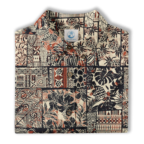 Retro Polynesian Flowers Hawaii Shirt, Aloha Pattern Hawaii Shirt - The Palmix