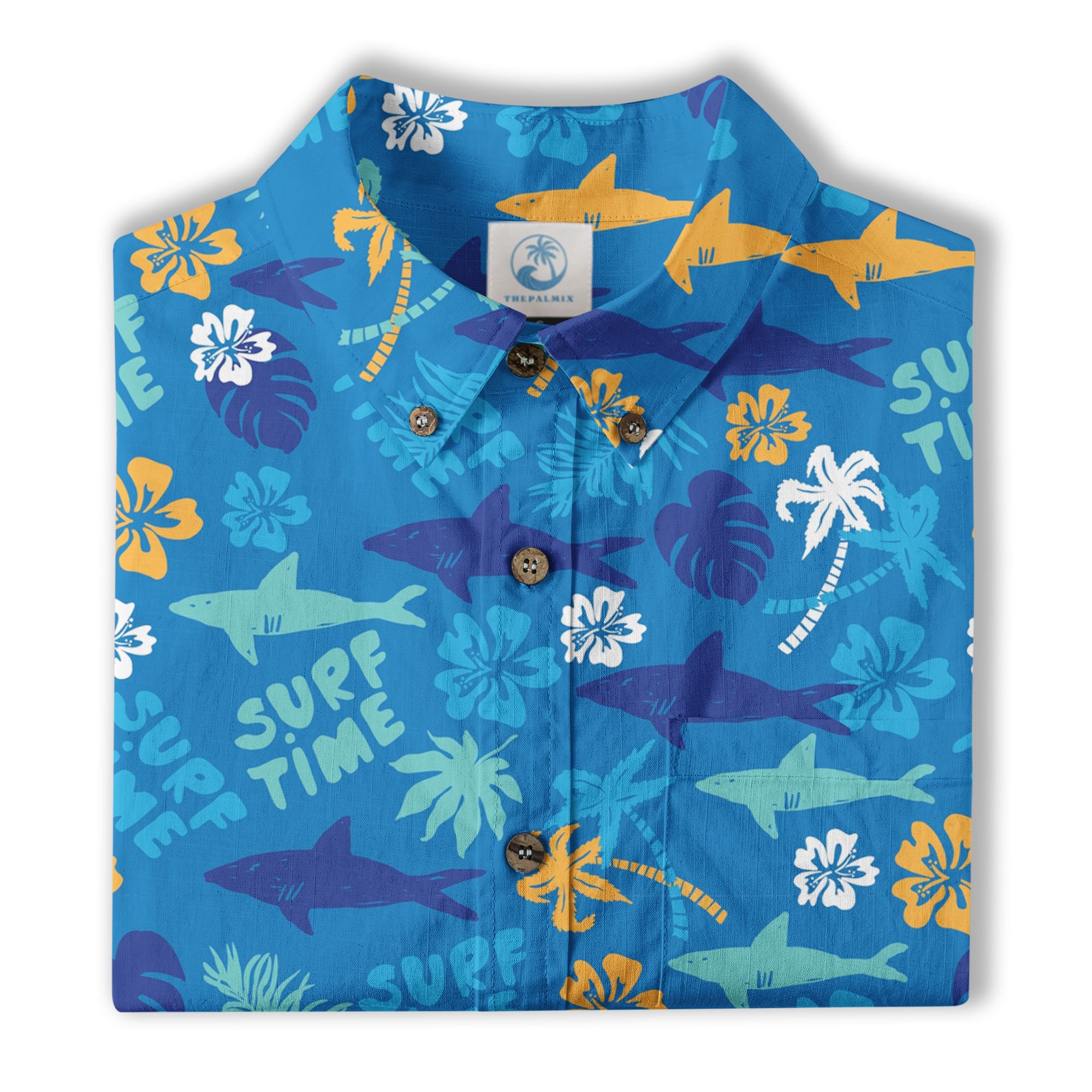Surf Time Hibiscus Flowers Hawaii Shirt, Aloha Pattern Hawaii Shirt - The Palmix