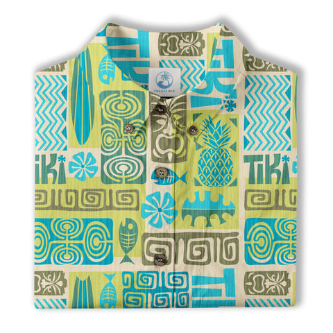 Exotic Tiki Pattern Hawaii Shirt, Hibiscus Hawaii Shirt - The Palmix