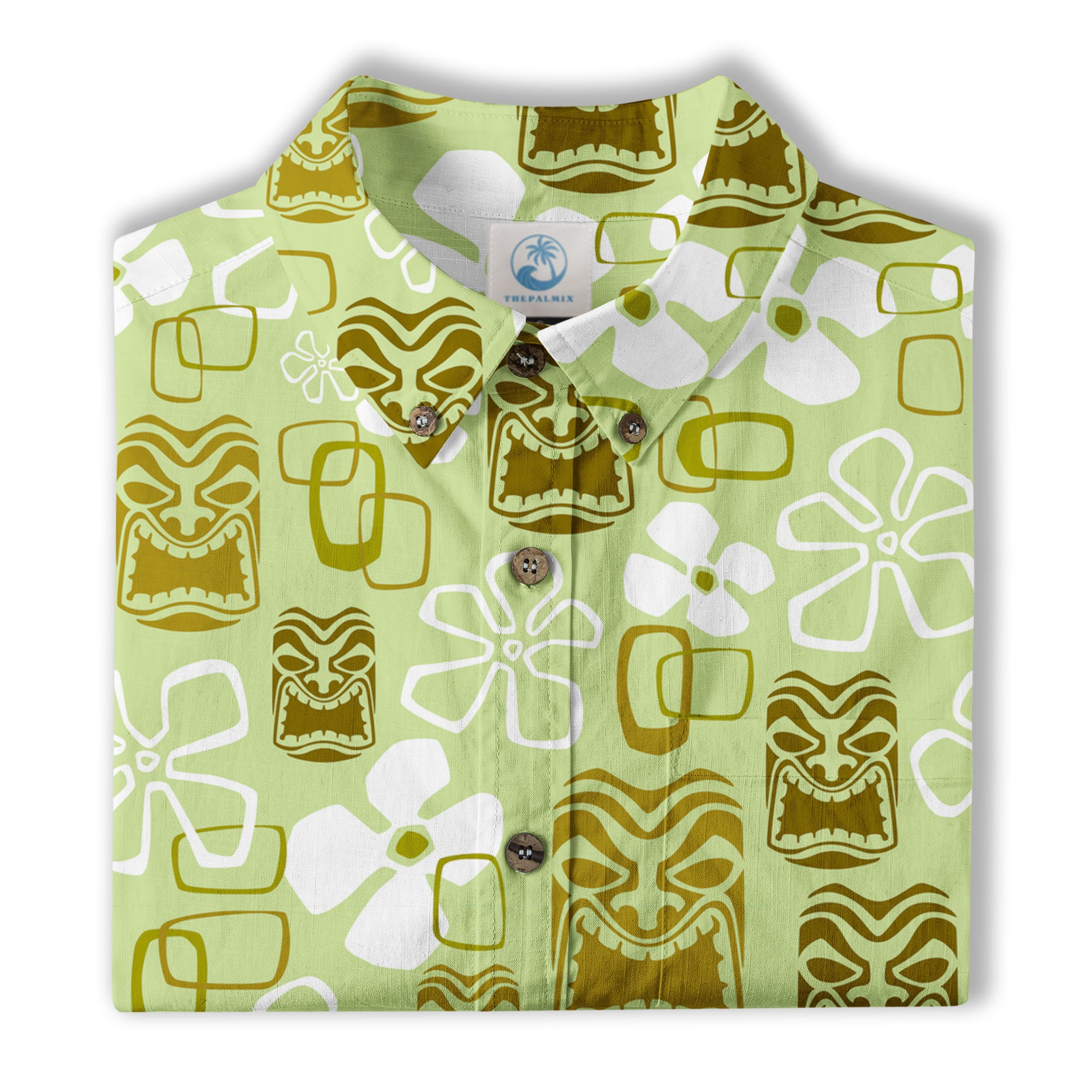 Exotic Tiki Pattern Hawaii Shirt for Men, Hibiscus Hawaii Shirt - The Palmix