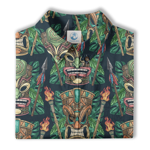 Exotic Tiki Mask Pattern Hawaii Shirt for Men - The Palmix