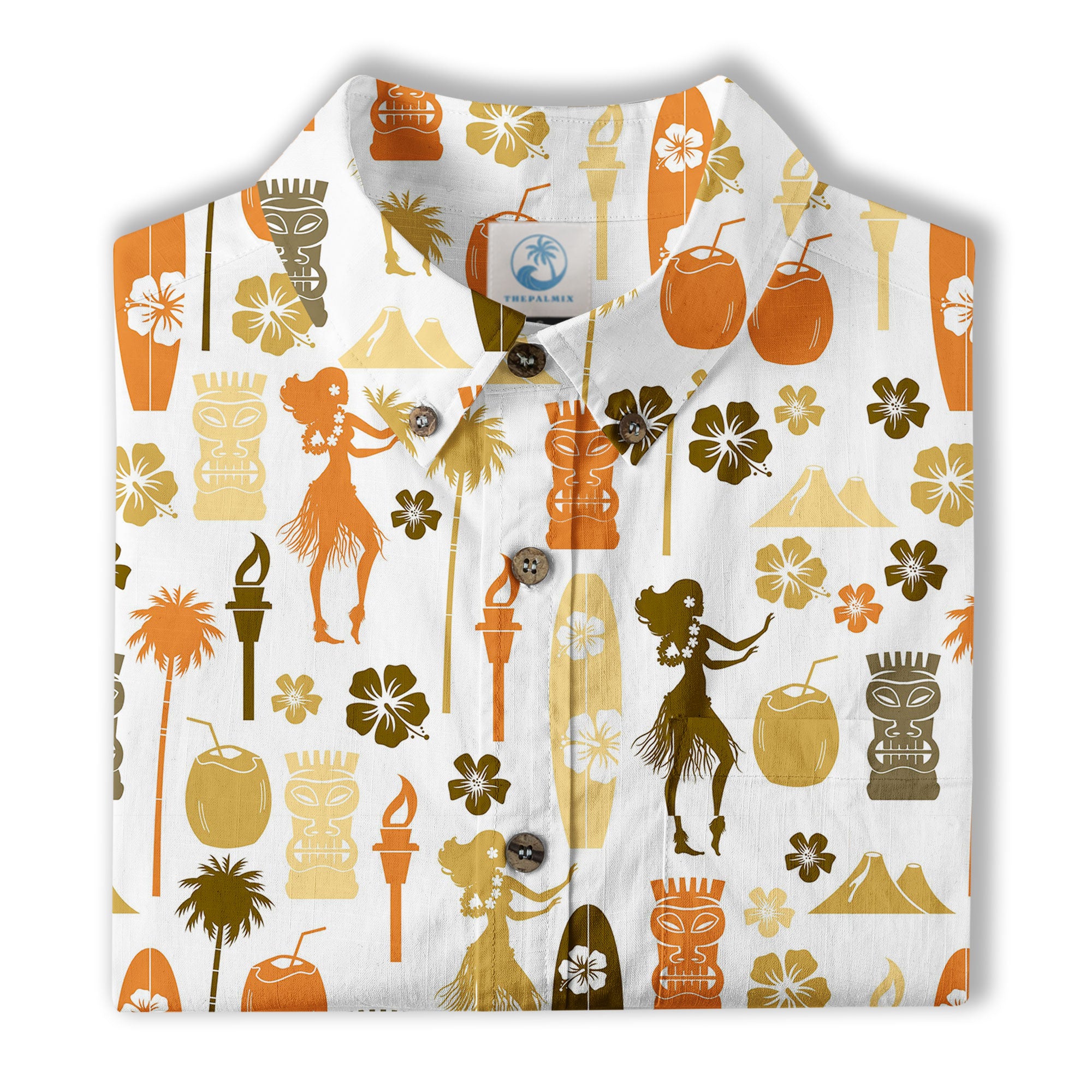 Tiki Mask Pattern Hawaii Shirt for Men, Aloha Pattern Hawaii Shirt - The Palmix
