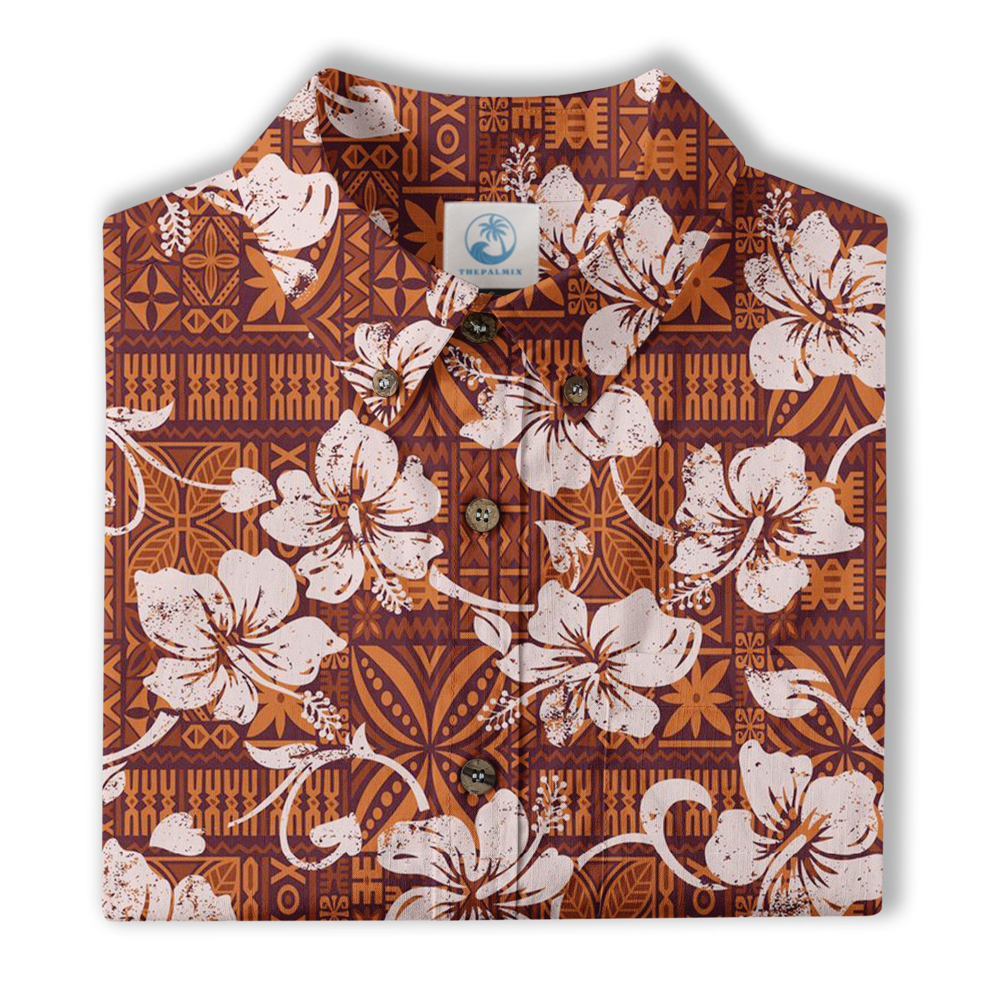 Vintage Tribal Hawaii Shirt for Men, Aloha Pattern Hawaii Shirt - The Palmix