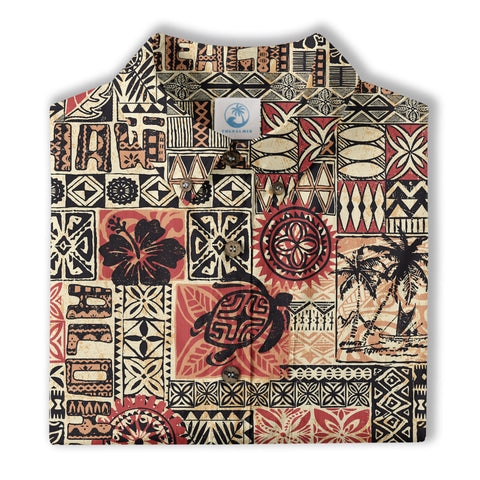 Hawaiian Tapa Style Tribal Pattern Shirt - The Palmix