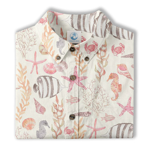 Sea Ocean Animals Women's Hawaiian Shirt, Ocean Animals Hawaiian Shirt - The Palmix
